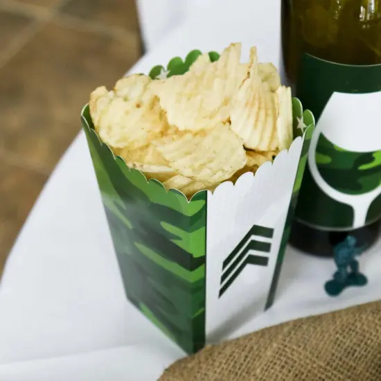 Big Dot of Happiness Camo Hero - Army Military Camouflage Party Favor Popcorn Treat Boxes - Set of 12 {7}