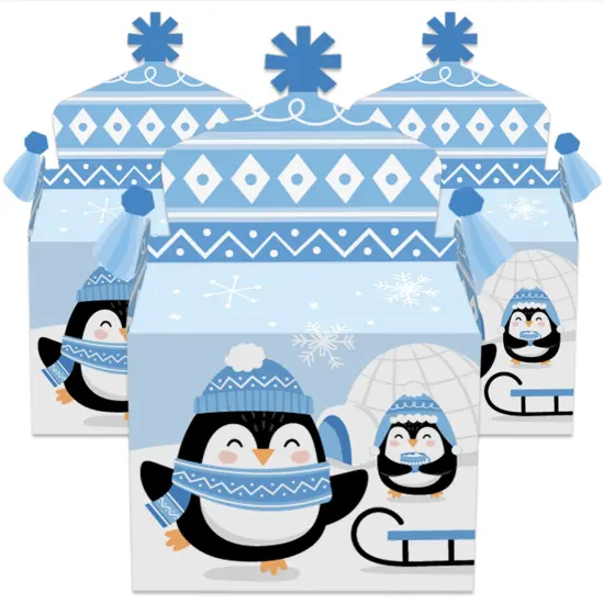 Big Dot of Happiness Winter Penguins - Treat Box Party Favors - Holiday and Christmas Party Goodie Gable Boxes - Set of 12 {3}