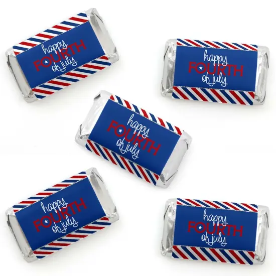 Big Dot of Happiness 4th of July - Mini Candy Bar Wrapper Stickers - Independence Day Small Favors - 40 Count {1}