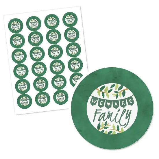 Big Dot of Happiness Family Tree Reunion - Family Gathering Party Circle Sticker Labels - 24 Count {3}