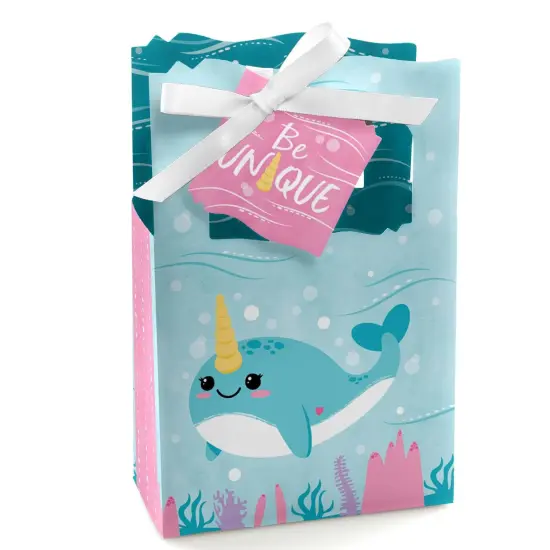 Big Dot of Happiness Narwhal Girl - Under The Sea Baby Shower or Birthday Party Favor Boxes - Set of 12 {1}