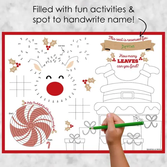 Big Dot of Happiness Jolly Santa Claus - Paper Christmas Party Coloring Sheets - Activity Placemats - Set of 16 {3}