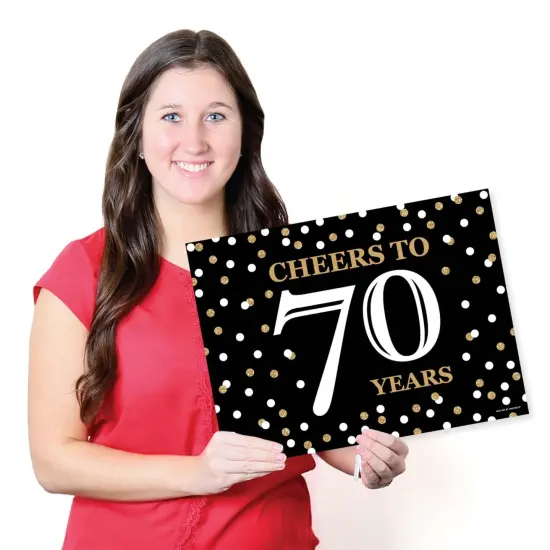 Big Dot of Happiness Adult 70th Birthday - Gold - Party Table Decorations - Birthday Party Placemats - Set of 16 {7}