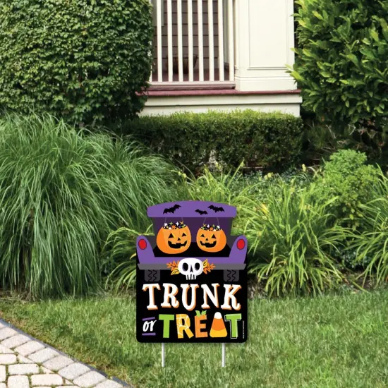 Big Dot of Happiness Trunk or Treat - Outdoor Lawn Sign - Halloween Car Parade Party Yard Sign - 1 Piece {1}