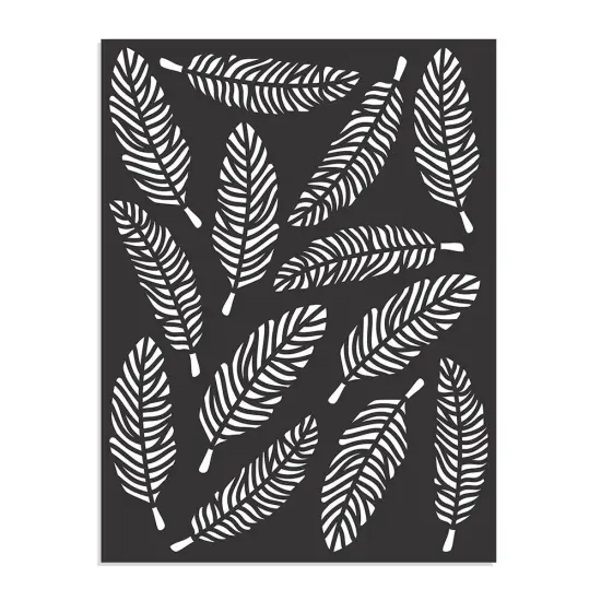 Pack of 3 - Little Birdie Reusable Stencil 7.3"X9.7"-Feathers {3}
