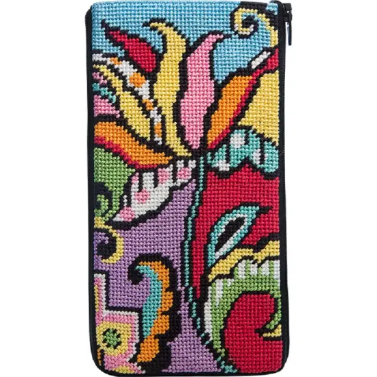 Stitch & Zip Needlepoint Eyeglass Case Kit - SZ490 Modern Tulip Multicolor {1}