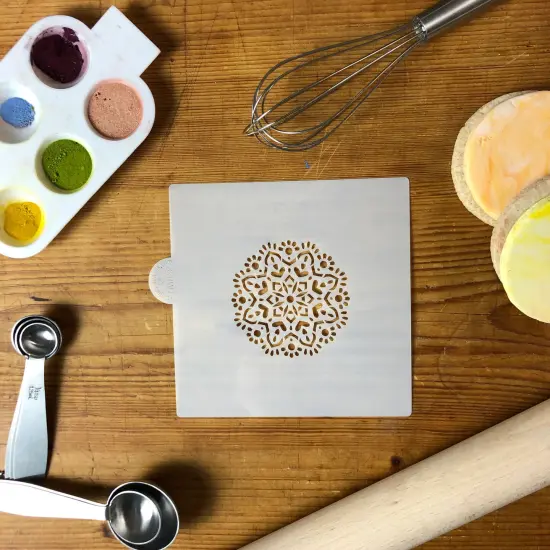 Mandala #5 Cookie & Craft Stencil | CM062 by Designer Stencils | Cookie Decorating Tools | Baking Stencils for Royal Icing, Airbrush, Dusting Powder | Craft Stencils for Canvas, Paper, Wood | Reusable Food Grade Stencil {2}