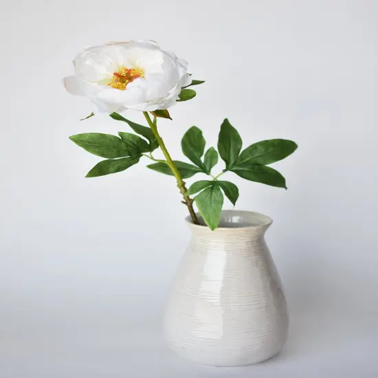 22" Faux White Peony Stem {4}