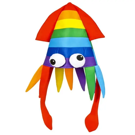 Rhode Island Novelty Unisex Novelty Rainbow Squid Costume Party Hat Cap (2 Pack), Adult Medium {2}