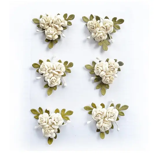 Pack of 3 - Little Birdie Francisca Paper Flowers 6/Pkg-Shabby Chic {2}