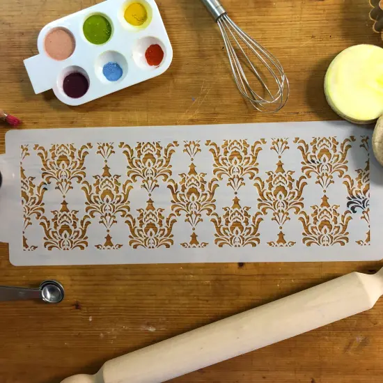 4-Inch Filigree Damask Cake Stencil | C581 by Designer Stencils | Cake Decorating Tools | {3}