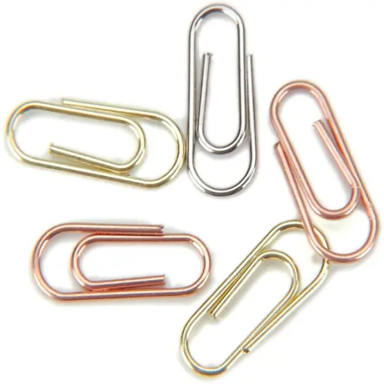 Creative Impressions Mini Metal Paper Clips .5"X.25" 25/Pkg-Silver, Copper & Brass {2}