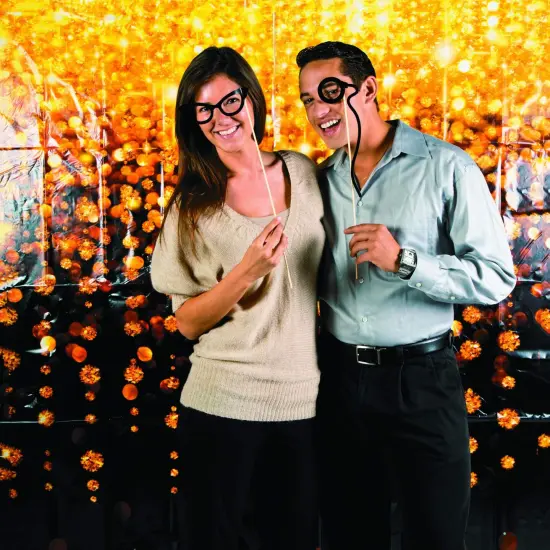 Celebration Lights Backdrop Banner for Christmas (3 Panels Make Backdrop 9' wide x 6' tall) DIY Photo Booths, Christmas Parties, Wedding Reception, Birthday Parties, New Year's Eve, Events and More! {3}