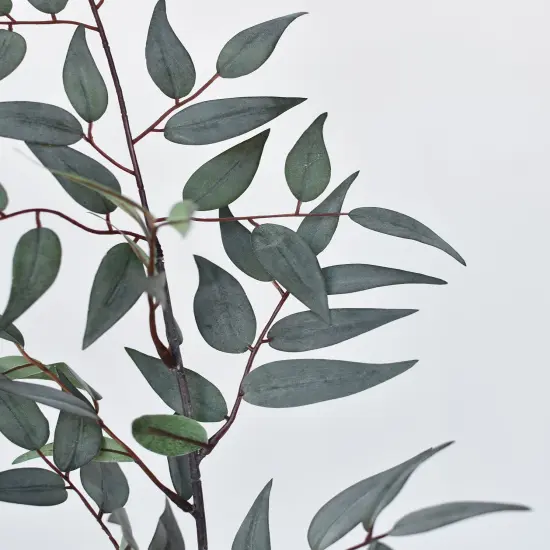 36" Faux Dark Green/Gray Ruscus Leaf Stem {1}