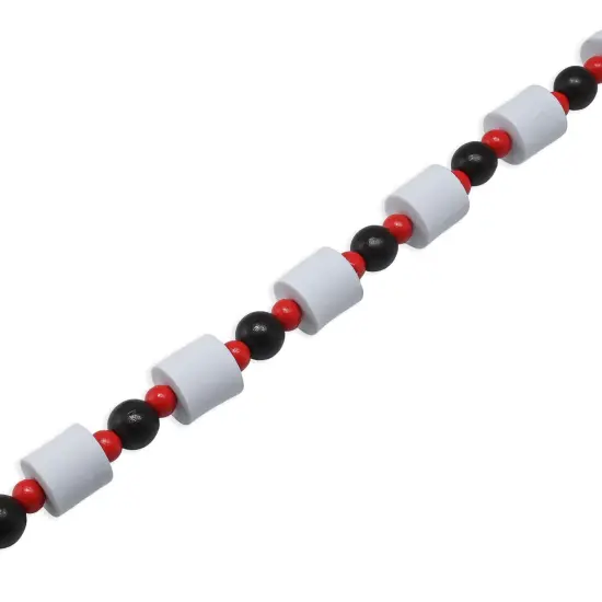 Ornativity Holiday Marshmallow Candy Garland - Rustic Christmas Wooden Farmhouse Country Wood Beaded Home and Holiday Garland Tree Decorations Boho Strand of Beads {2}