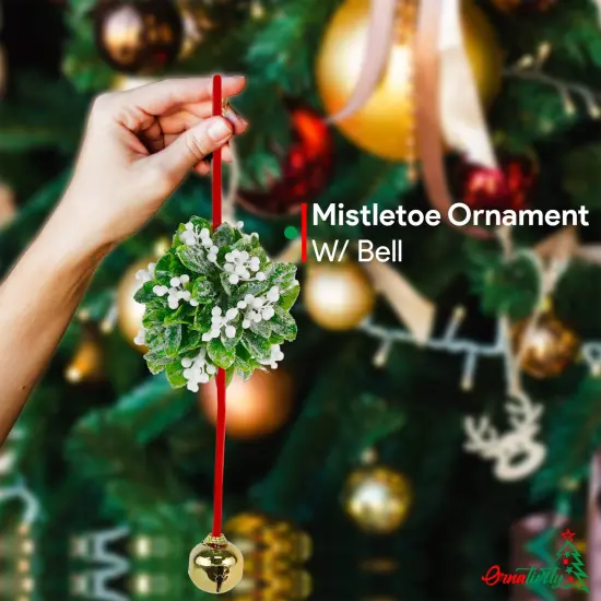Ornativity Mistletoe Ball Christmas Ornament - Holiday Mistletoe Bell Hanging Decoration {2}