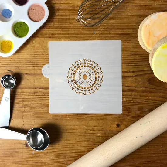 Mandala #3 Cookie & Craft Stencil | CM060 by Designer Stencils | Cookie Decorating Tools | Baking Stencils for Royal Icing, Airbrush, Dusting Powder | Craft Stencils for Canvas, Paper, Wood | Reusable Food Grade Stencil {2}