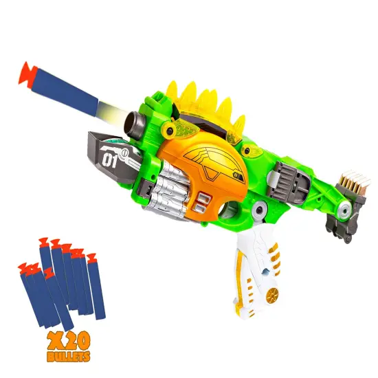 Big Mo's Toys Kids Gun - Soft Foam Bullet Kid Gift Dinosaur Transforms Shot Gun - 1 Gun and 20 Bullets {5}