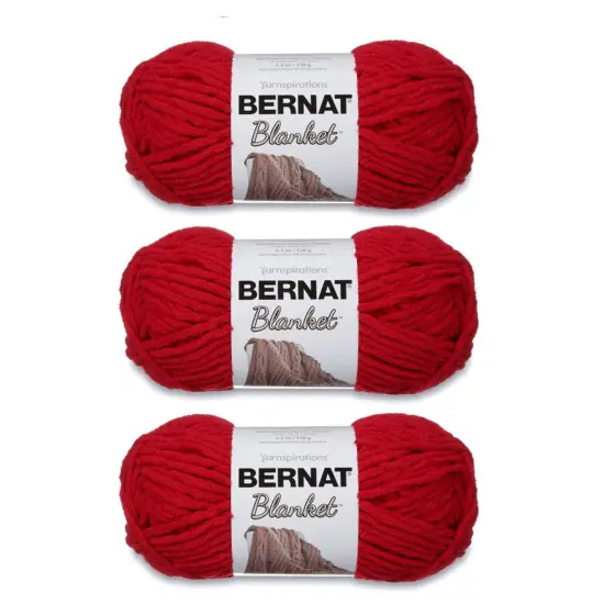 Bernat Blanket Cranberry Yarn - 3 Pack of 150g/5.3oz - Polyester - 6 Super Bulky - 108 Yards - Knitting/Crochet {1}
