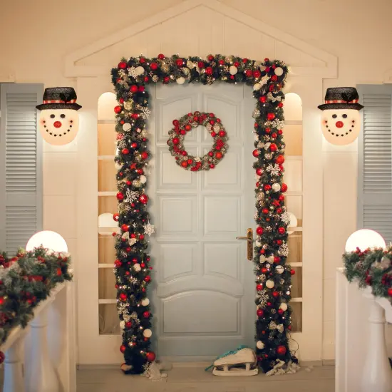 Ornativity Snowman Porch Light Cover - Snowman Head Outdoor Front Porch Lamp Holiday Decoration Covers - Set of 2 {4}