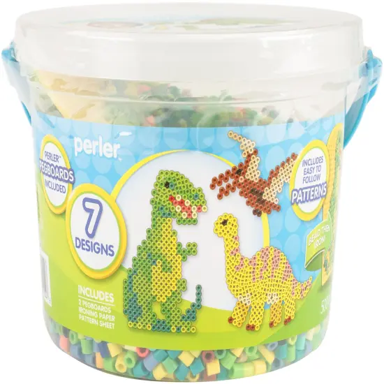 Multipack of 2 - Perler Fused Bead Bucket Kit-Dinosaur {2}