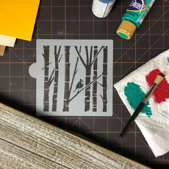 Birch Trees and Cardinal Cookie & Craft Stencil | CM150 by Designer Stencils | Cookie Decorating Tools | {4}
