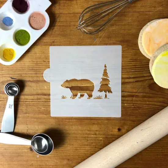 Bear Cookie & Craft Stencil | CM055 by Designer Stencils | Cookie Decorating Tools | Baking Stencils for Royal Icing, Airbrush, Dusting Powder | Craft Stencils for Canvas, Paper, Wood | Reusable Food Grade Stencil {2}