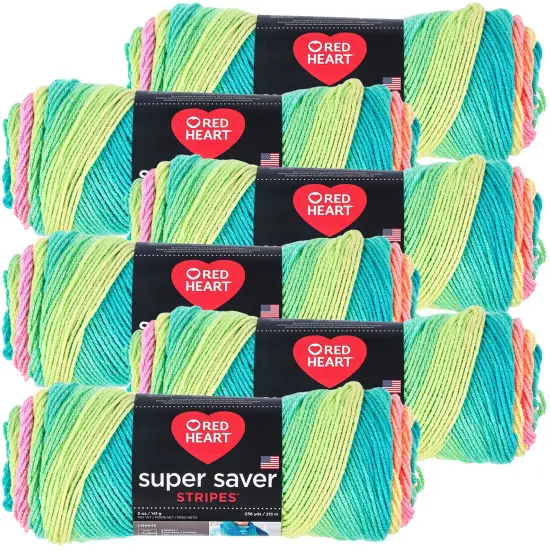 Multipack of 6 - Red Heart Super Saver Yarn-Retro Stripe {1}