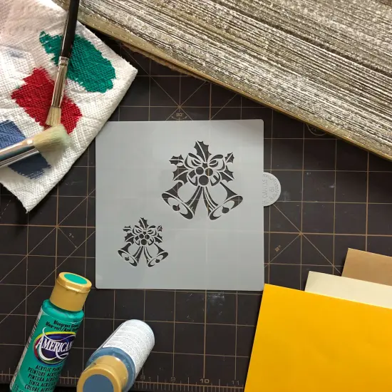 Winter Bells Cookie & Craft Stencil | CM072 by Designer Stencils | Cookie Decorating Tools | Baking Stencils for Royal Icing, Airbrush, Dusting Powder | Craft Stencils for Canvas, Paper, Wood | Reusable Food Grade Stencil {3}