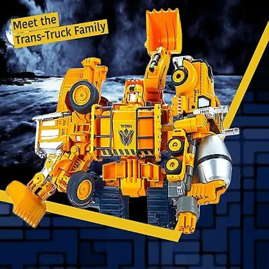 5 Pack TransTruck Transforms to Tractor and Robot Action Figures Combine into 1 Giant Robot – Holiday, Birthday Gift Tractors Robots Toys for Kids {2}