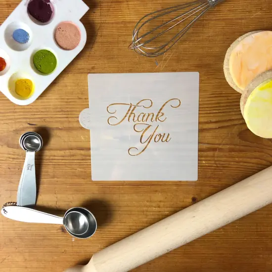 Thank You Cookie & Craft Stencil | CM068 by Designer Stencils | Cookie Stencils for Royal Icing, Airbrush, Dusting Powder | {3}