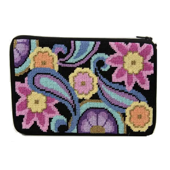 Cosmetic Purse - Paisley - Needlepoint Kit Multicolor {1}