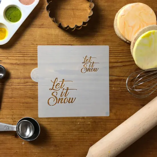 Let It Snow Cookie & Craft Stencil | CM151 by Designer Stencils | Cookie Decorating Tools | Baking Stencils for Royal Icing, Airbrush, Dusting Powder | Craft Stencils for Canvas, Paper, Wood | Reusable Food Grade Stencil {2}