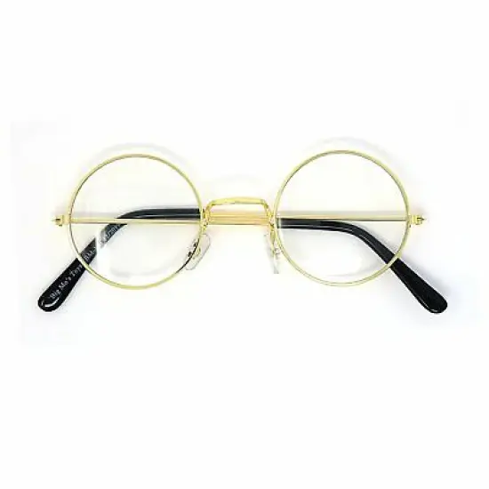 Big Mo's Toys Gold Wire Rimmed Round Costume Glasses, 1 Pair {3}