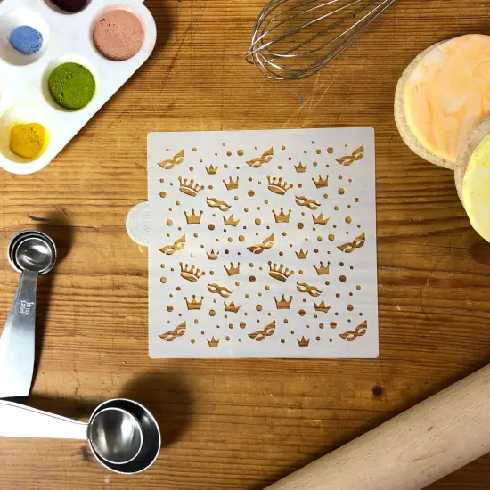 Mardi Gras - Purim - Celebration Cookie & Craft Stencil | CM118 by Designer Stencils | Cookie Decorating Tools | Baking Stencils for Royal Icing, Airbrush, Dusting Powder | Craft Stencils for Canvas, Paper, Wood | Reusable Food Grade Stencil {3}