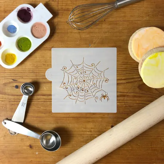 Whimsical Spiderweb Cookie & Craft Stencil | CM022 by Designer Stencils | Stencils for Royal Icing, Airbrush, Dusting Powder | {5}
