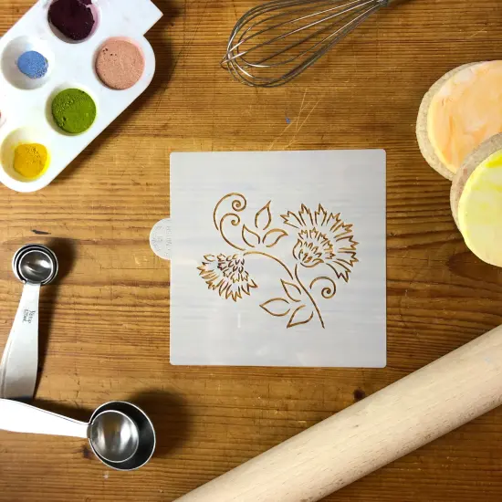 Brushstroke Thistle Flower Cookie & Craft Stencil | CM050 by Designer Stencils | Cookie Decorating Tools | Baking Stencils for Royal Icing, Airbrush, Dusting Powder | Craft Stencils for Canvas, Paper, Wood | Reusable Food Grade Stencil {2}