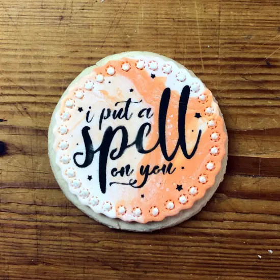 I Put A Spell On You Cookie & Craft Stencil | CM155 by Designer Stencils | Cookie Decorating Tools | Baking Stencils for Royal Icing, Airbrush, Dusting Powder | Craft Stencils for Canvas, Paper, Wood | Reusable Food Grade Stencil {4}