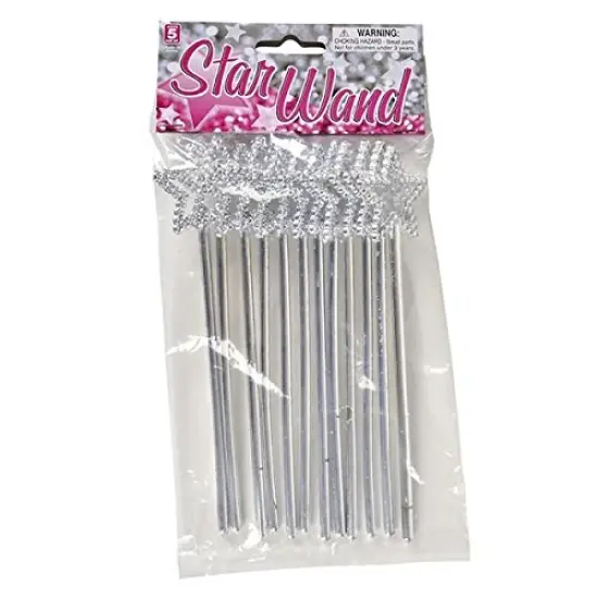 Rhode Island Novelty Mini Sequin Star Wands | Silver | Pack of 12 {2}