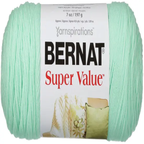 Bernat Super Value Mint Yarn - 3 Pack of 198g/7oz - Acrylic - 4 Medium (Worsted) - 426 Yards - Knitting/Crochet {2}