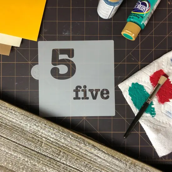 Number Five Cookie & Craft Stencil | CM145 by Designer Stencils | Cookie Decorating Tools | Baking Stencils for Royal Icing, Airbrush, Dusting Powder | Craft Stencils for Canvas, Paper, Wood | Reusable Food Grade Stencil {3}