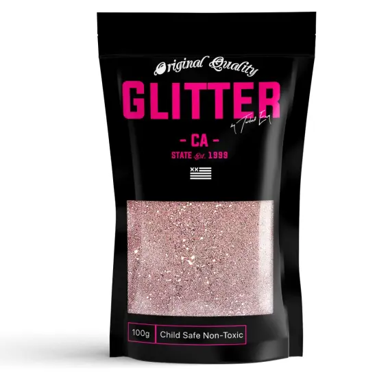 Rose Gold Premium Glitter Multi Purpose Dust Powder 100g / 3.5oz for use with Arts & Crafts Wine Glass Decoration Weddings Cards Flowers Cosmetic Face Body (PACKAGING MAY VARY) {1}