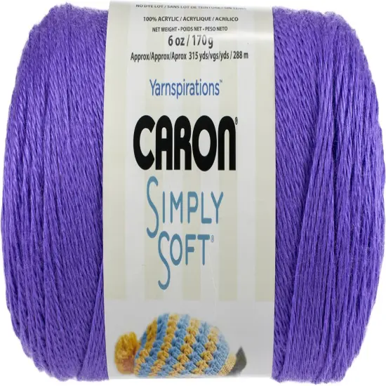 Caron Simply Soft Grape Brites Yarn - 3 Pack of 170g/6oz - Acrylic - 4 Medium (Worsted) - 315 Yards - Knitting/Crochet {2}