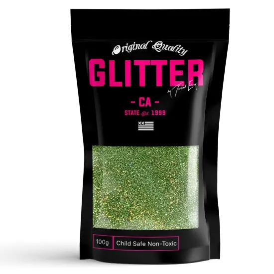 Light Green Holographic Premium Glitter Multi Purpose Dust Powder 100g / 3.5oz for use with Arts & Crafts Wine Glass Decoration Weddings Cards Flowers Cosmetic Face Body (PACKAGING MAY VARY) {1}