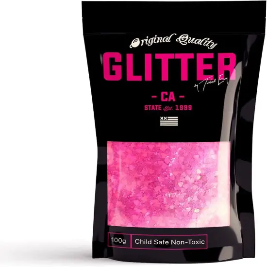 Bright Pink Chunky Glitter ✮ Chunky Glitter Mix ✮ 100g Festival Glitter Cosmetic Face Body Hair Nails {1}