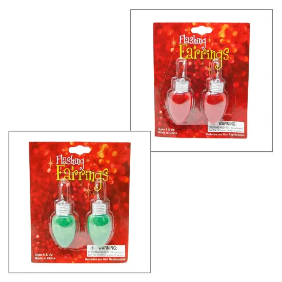 Christmas Novelty Light up Bulb Earrings - colors may vary {1}
