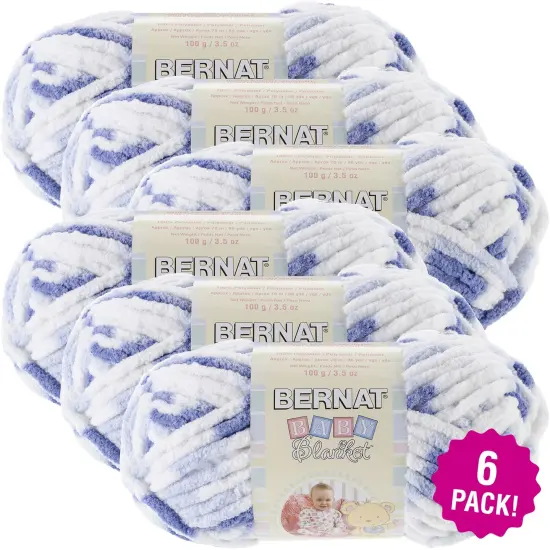 Multipack of 6 - Bernat Baby Blanket Yarn-Little Denim Print {1}