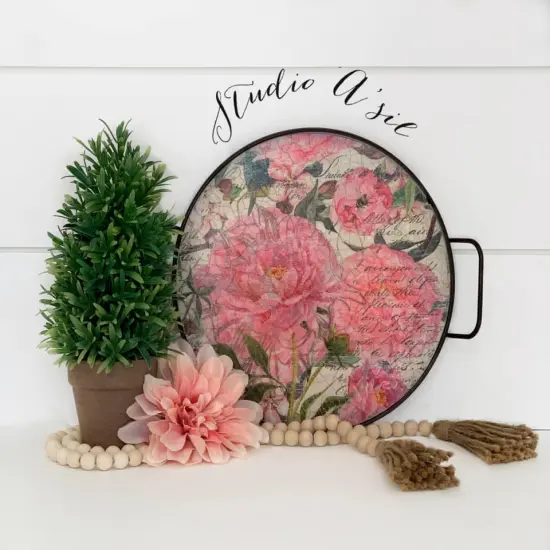 Peonies in Pink Decoupage Papers for Crafting and Multi Media Art (medium) {2}