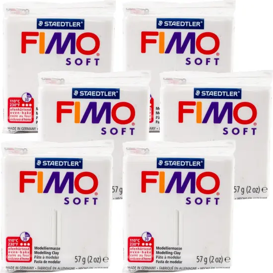 Multipack of 6 - Fimo Soft Polymer Clay 2oz-White {1}