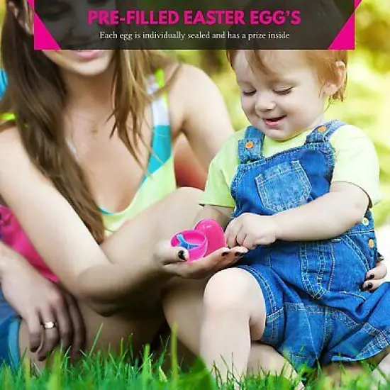 Big Mos Toys Easter Eggs - Prefilled Pastel Colored Plastic Easter Eggs with Toys Inside - 24 Pack {5}